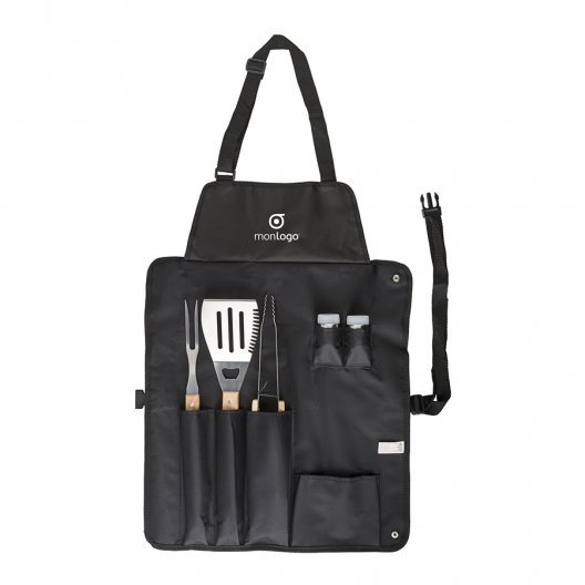 TABLIER BARBECUE PUBLICITAIRE AVEC 5 USTENSILES 'TED'