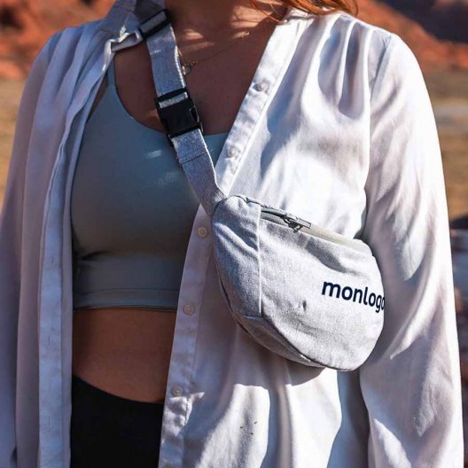 SAC BANANE PERSONNALISABLE EN TOILE RECYCLÉ 'PLATNO' 