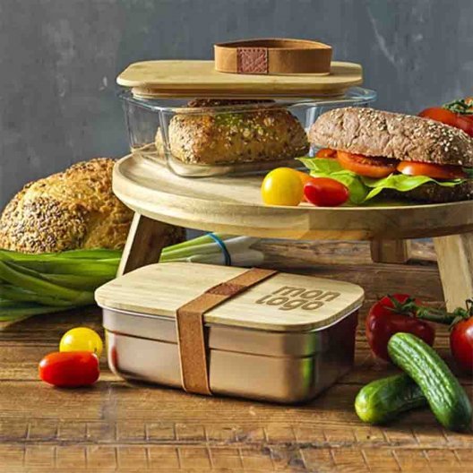 LUNCH BOX PERSONNALISABLE EN ACIER ET BAMBOU 'TERAS'