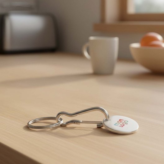 PORTE CLES JETON ALU PERSONNALISABLE 'SEGNA MOUSQUETON'