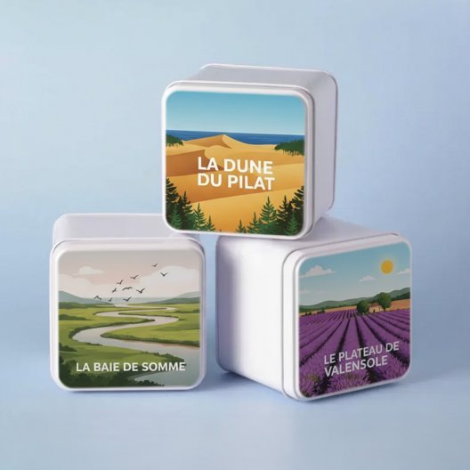 BOITE METAL SOUVENIR PERSONNALISABLE 'VAL THO CUBE'