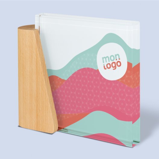 TROPHEE EN BOIS ET VERRE PERSONNALISABLE 'KAYNA QUADRI'