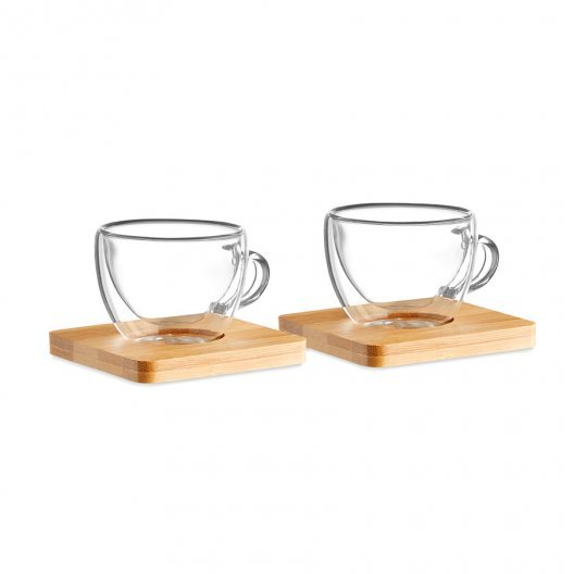 TASSES PERSONNALISÉES EN VERRE AVEC SOUS VERRES 'CHILLANCE'