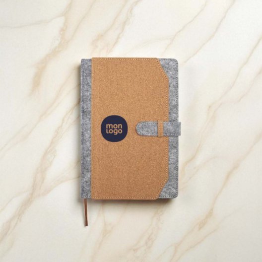 CARNET A5 FEUTRINE RECYCLE LIEGE PERSONNALISE 'GRANPA'