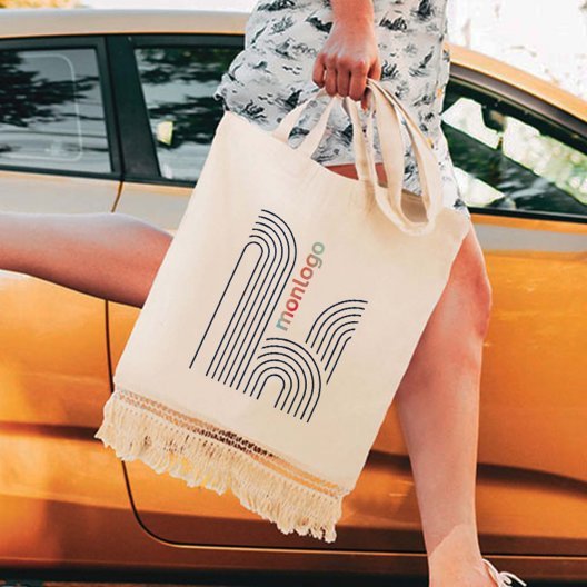 SAC EN COTON PERSONNALISABLE AVEC FRANGES 'PORTILLON'