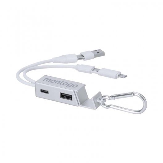 HUB DOUBLE USB ET SUPPORT TEL PERSONNALISABLE 'JOCKOU'
