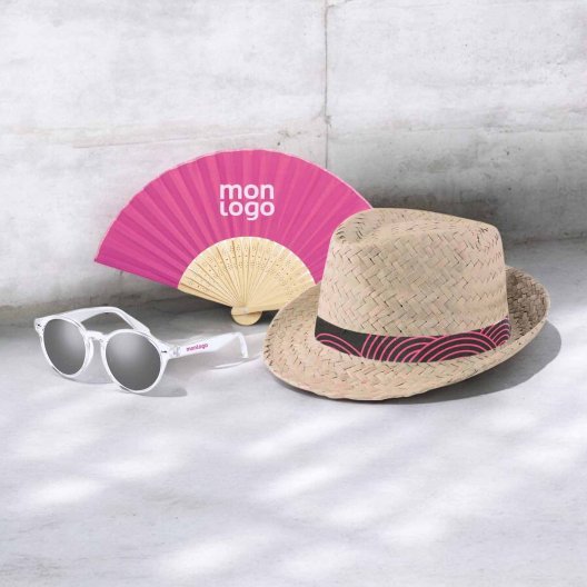 SET LUNETTES EVENTAIL CHAPEAU PERSONNALISABLE 'SUMMER'