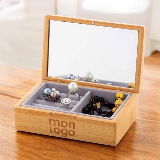 BOITE A BIJOUX PERSONNALISE EN BAMBOU 'JEWELS'