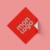 STICKER FLUO CARRE PERSONNALISE 'KLISTER FLUO' 4X4