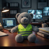 PELUCHE OURSON GILET SECURITE PERSONNALISABLE 'OURSI'