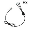 CÂBLE DE CHARGE LONG 3 EN 1 SCX® PERSONNALISÉ AVEC LOGO LUMINEUX 'MERET'