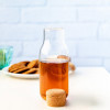 CARAFE PERSONNALISABLE EN VERRE AVEC BOUCHON LIEGE 'JUCY'