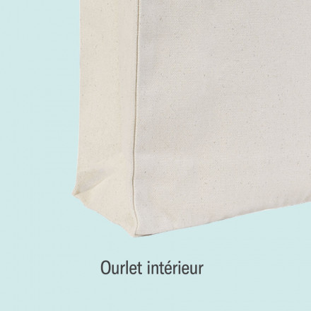 TOTE BAG COTON BIO PERSONNALISABLE AVEC SOUFFLET 'LARGO' 150G/M2
