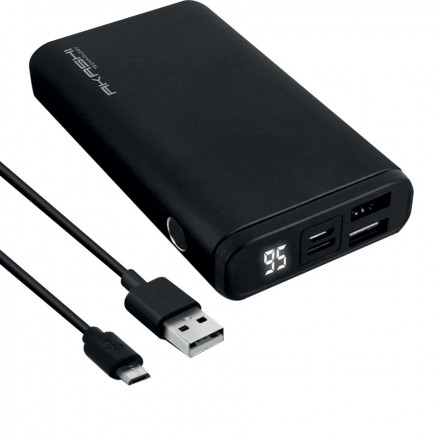 BATTERIE DE SECOURS PERSONNALISÉE 10 000 MAH 2 PORTS USB AKASHI® 'ALUMINI'