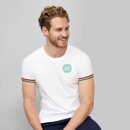 TEE SHIRT PERSONNALISABLE HOMME 'RAINBOW' BLANC
