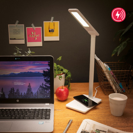 LAMPE DE BUREAU ET CHARGEUR INDUCTION PUBLICITAIRE 5W 'LIGHTCHARG'