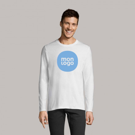 TEE SHIRT PERSONNALISABLE HOMME ML BLANC 'IMPERIAL LSL'