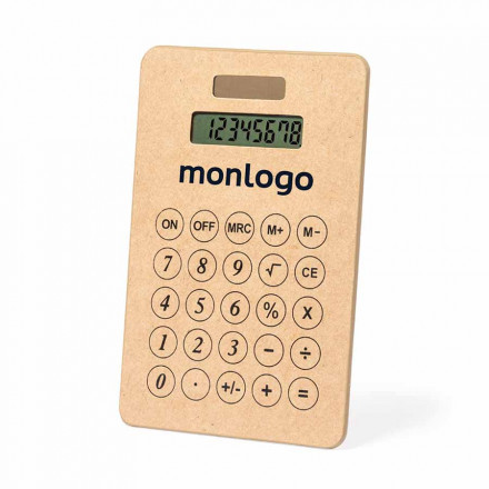 CALCULATRICE PERSONNALISÉE EN CARTON RECYCLE 'HUNE' 