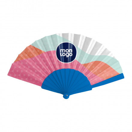 EVENTAIL PERSONNALISABLE EN PLASTIQUE TISSU 'FANNY QUADRI'
