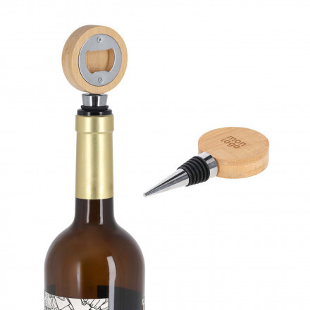 BOUCHON ET DECAPSULEUR PERSONNALISE EN BAMBOU 'NIMPO'