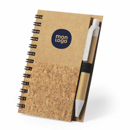 CARNET A7 EN LIEGE ET CARTON PERSONNALISABLE 'RAMSI'