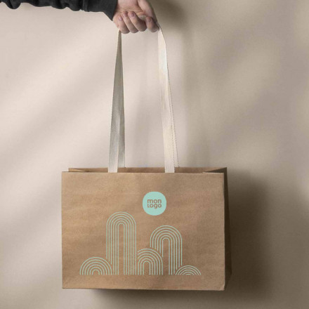 SAC CADEAU PERSONNALISABLE PAPIER ET COTON 'KAVA'