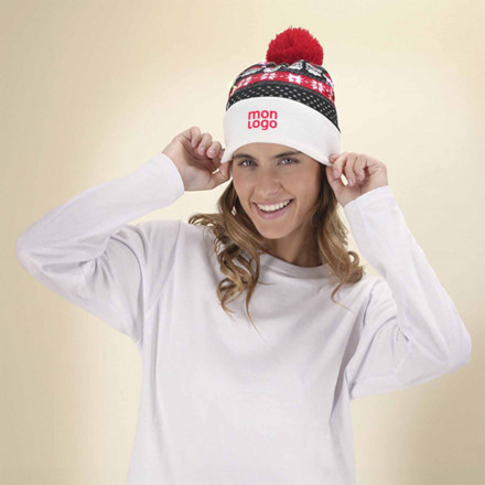 BONNET DE NOEL PERSONNALISABLE AVEC LED 'PLUMA'