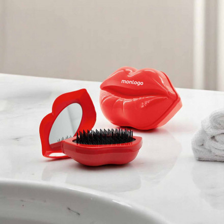 BROSSE A CHEVEUX PERSONNALISEE AVEC MIROIR 'KISS'