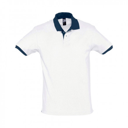 POLO PERSONNALISÉ BICOLORE 'PRINCE' 200 GR/M² - blanc/marine