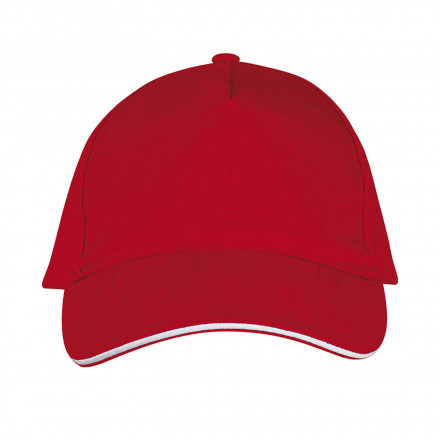 CASQUETTE PERSONNALISEE 'LONG BEACH' 260 GR/M² - rouge/blanc