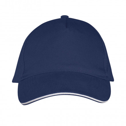 CASQUETTE PERSONNALISEE 'LONG BEACH' 260 GR/M² - marine/blanc