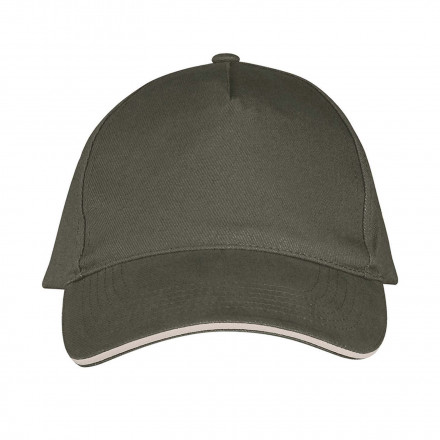 CASQUETTE PERSONNALISEE 'LONG BEACH' 260 GR/M² - army/beige