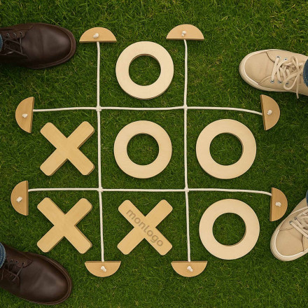 JEU DE MORPION GEANT PERSONNALISE 'TICTACTOE' - bois
