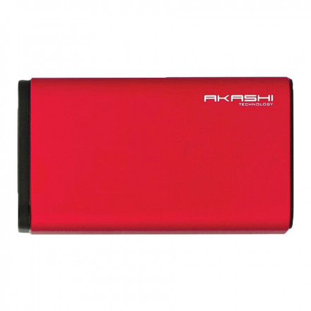 BATTERIE DE SECOURS PERSONNALISÉE 10 000 MAH 2 PORTS USB AKASHI® 'ALUMINI' - rouge