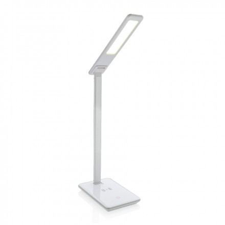 LAMPE DE BUREAU ET CHARGEUR INDUCTION PUBLICITAIRE 5W 'LIGHTCHARG' - blanc