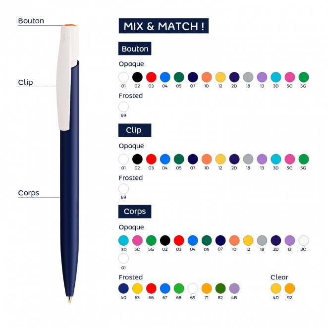 STYLO PERSONNALISÉ BIC® MIX ET MATCH 'MEDIA CLIC CLASSIQUE'