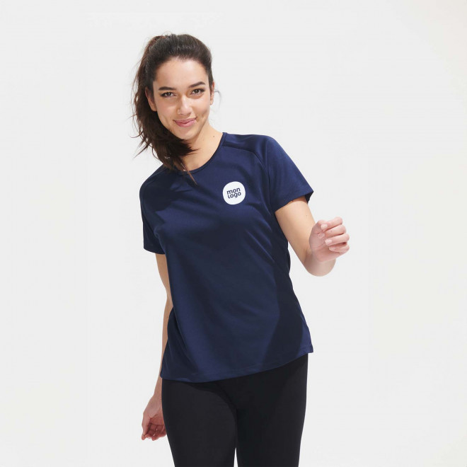 TEE SHIRT PERSONNALISÉ RESPIRANT FEMME 'SPORTY' 140 GR/M²