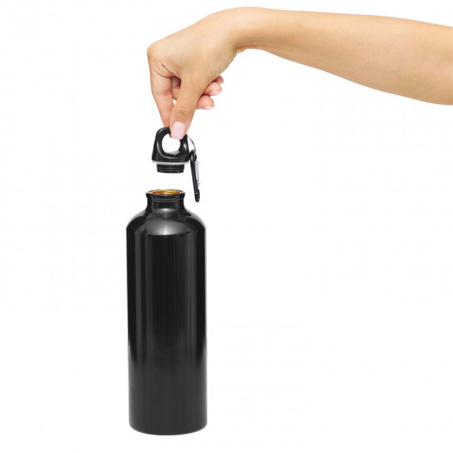 GOURDE EN MÉTAL PUBLICITAIRE AVEC MOUSQUETON 770 ML 'CANYON'