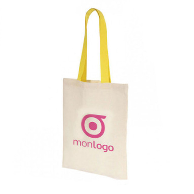 TOTE BAG PUBLICITAIRE COTON ANSES LONGUES 'MINI AURIANA' 130 GR/M²