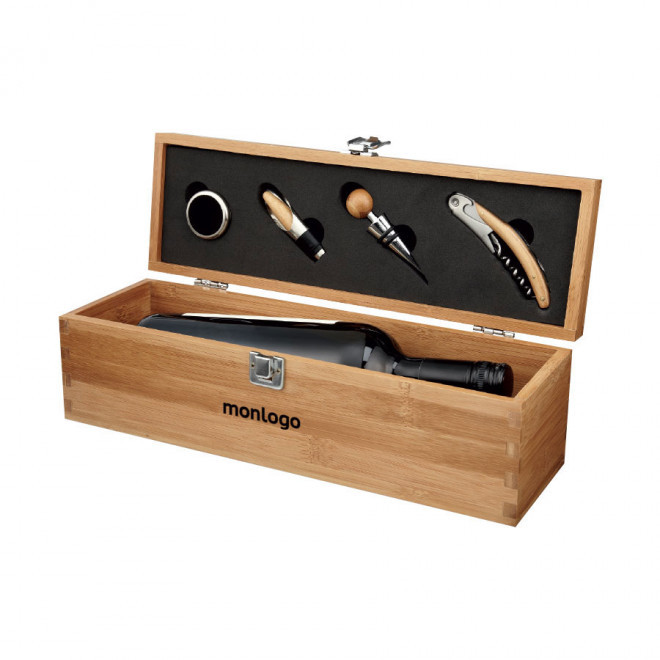 COFFRET A VIN PERSONNALISÉ EN BAMBOU 'HOKKAIDO'
