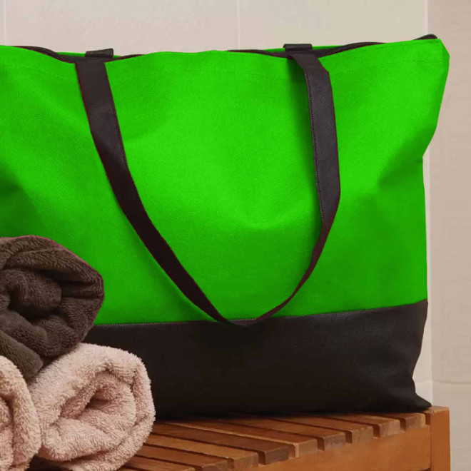 SAC SHOPPING PUBLICITAIRE BICOLORE ANSES LONGUES 'LUPITA' 100 GR/M²