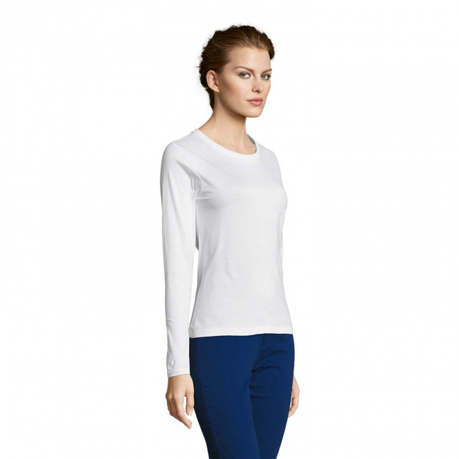 TEE SHIRT PERSONNALISÉ FEMME MANCHES LONGUES 'MAJESTIC' BLANC 150 GR/M²
