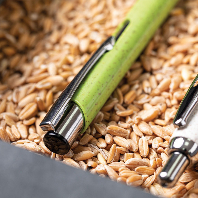 STYLO PERSONNALISABLE EN PAILLE DE BLÉ 'IVANA GREEN''