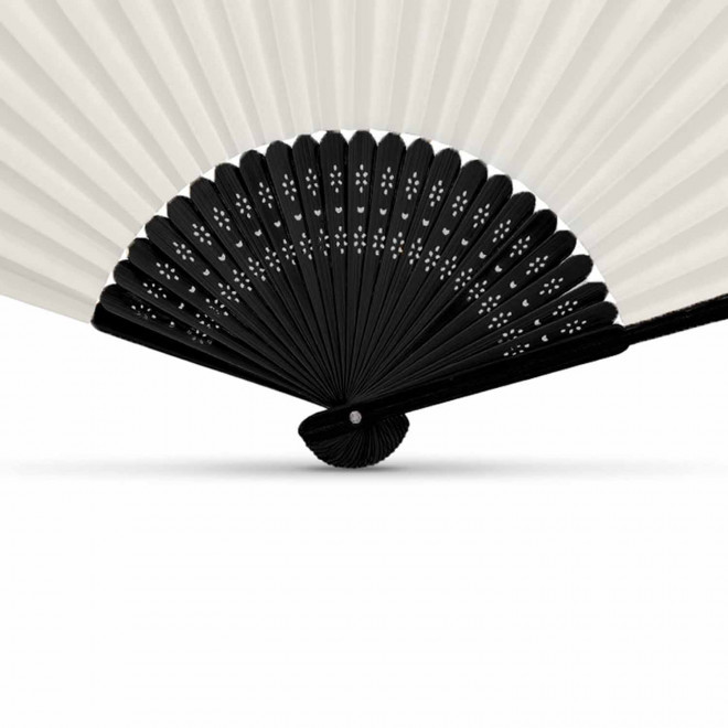 ÉVENTAIL PERSONNALISABLE EN BAMBOU ET TISSU 'ILMA'