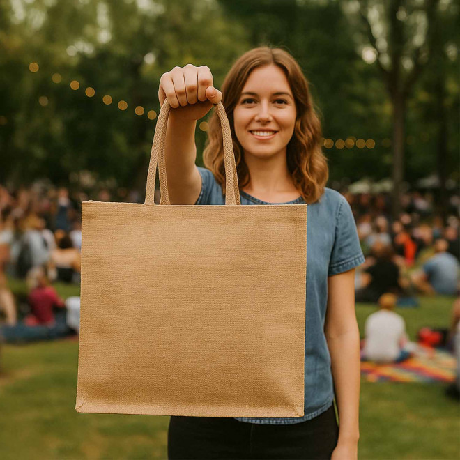 SAC EN JUTE SANS LAMINATION PERSONNALISABLE 'PATROLA'