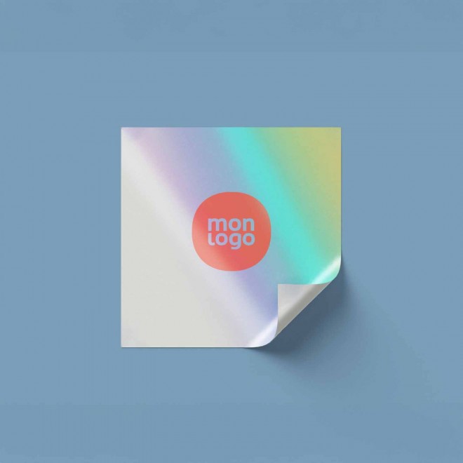 STICKER HOLOGRAPHIQUE CARRE PERSONNALISE 'KLISTER HOLO'