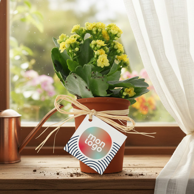 MINI PLANTE FLEURIE EN POT TERRE PERSONNALISABLE 'LIMIFO'