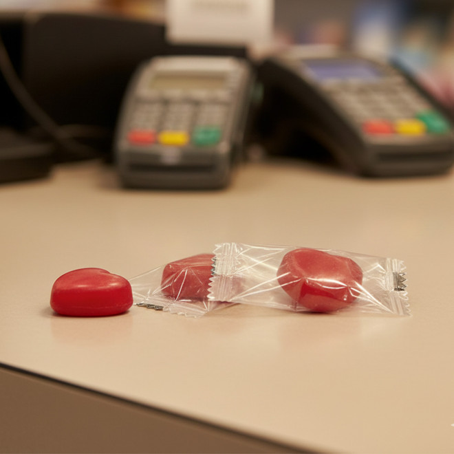 SACHETS DE BBONBON EN FORME DE COEUR PERSONNALISABLES 'CANDYA'