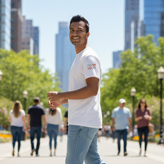 TEE SHIRT PERSONNALISABLE HOMME BLANC 'GILDA 180'