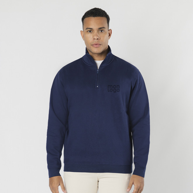 SWEAT SHIRT MIXTE DEMI ZIP PERSONNALISABLE 'MORALIE 2.0'